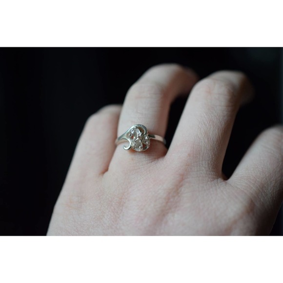 Raw Diamond Engagement Ring Rough Natural and Uncut Wedding Band Raw Gem…
